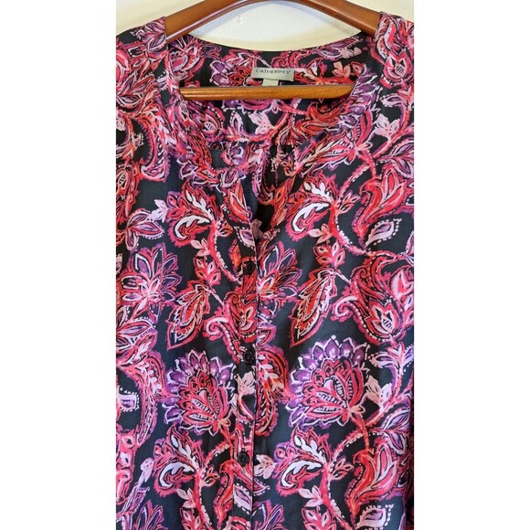 CATHERINE'S Button Up Tunic Shirt Women's Plus Sz 4x Floral Peasant Casual Boho - Picture 7 of 10